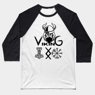 BLACK Viking Warrior Baseball T-Shirt